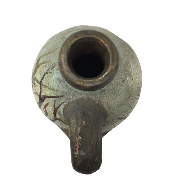 Folk Art Handprinted Tall stoneware jug with fine art scene - Picture 4 of 14